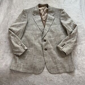Givenchy Vintage 80s 90s Paris New York Blazer Men 42R Beige Sport Coat USA Made